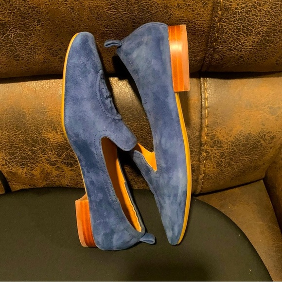 Tory Burch Blue Suede Loafers - Picture 5 of 13